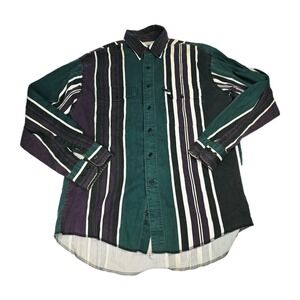 Vintage Wrangler Mens Striped Western Shirt Long Sleeve Button Up 16-34 M